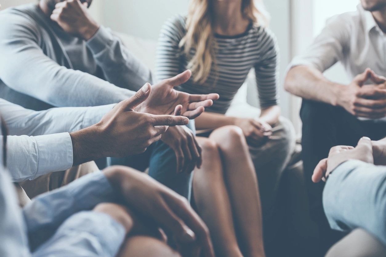 People in a collaborative discussion